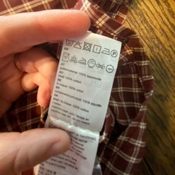 Wesc Maroon and white Long Sleeve Button Up Size XL B14 - Picture 5 of 5